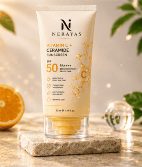 Sunscreen (Vitamin C + Ceramide SPF 50) – Brightening & Barrier Repair Sunscreen